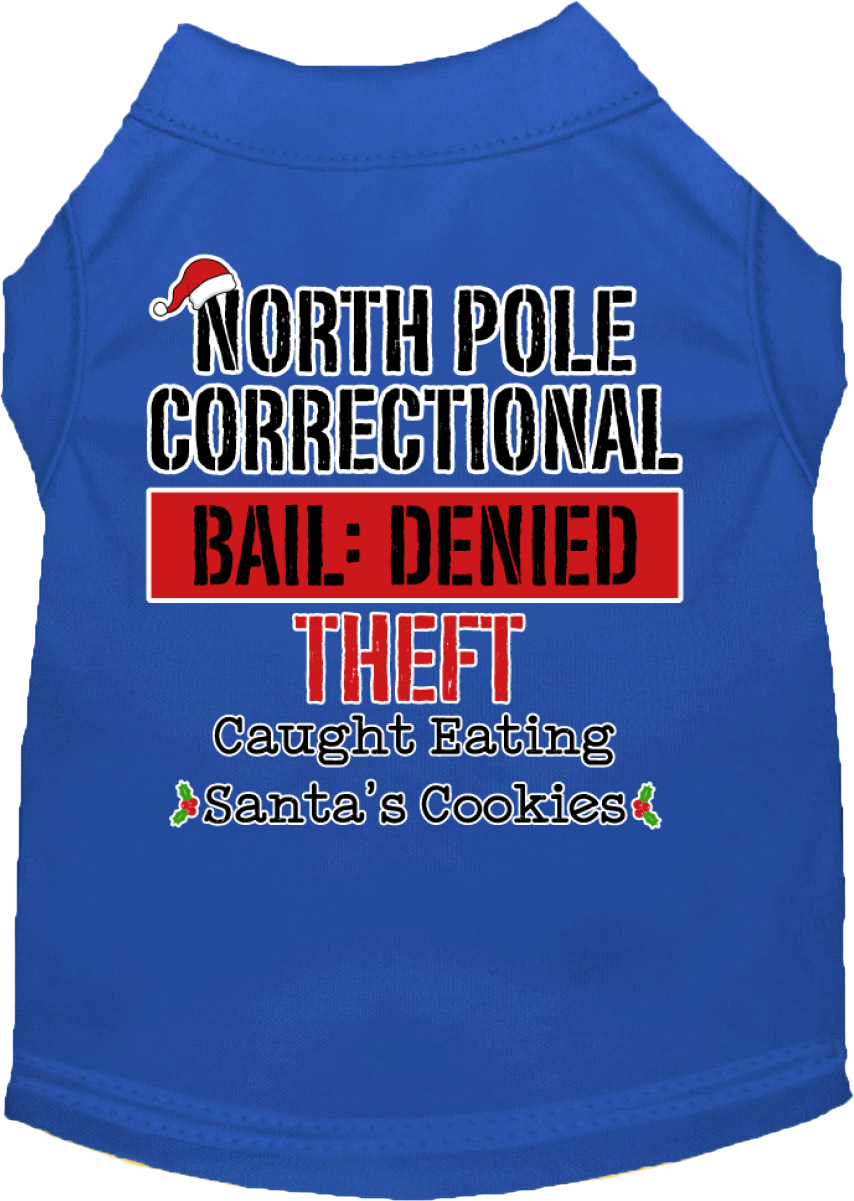 Christmas Pet Dog & Cat Shirt Screen Printed, "North Pole Correctional"