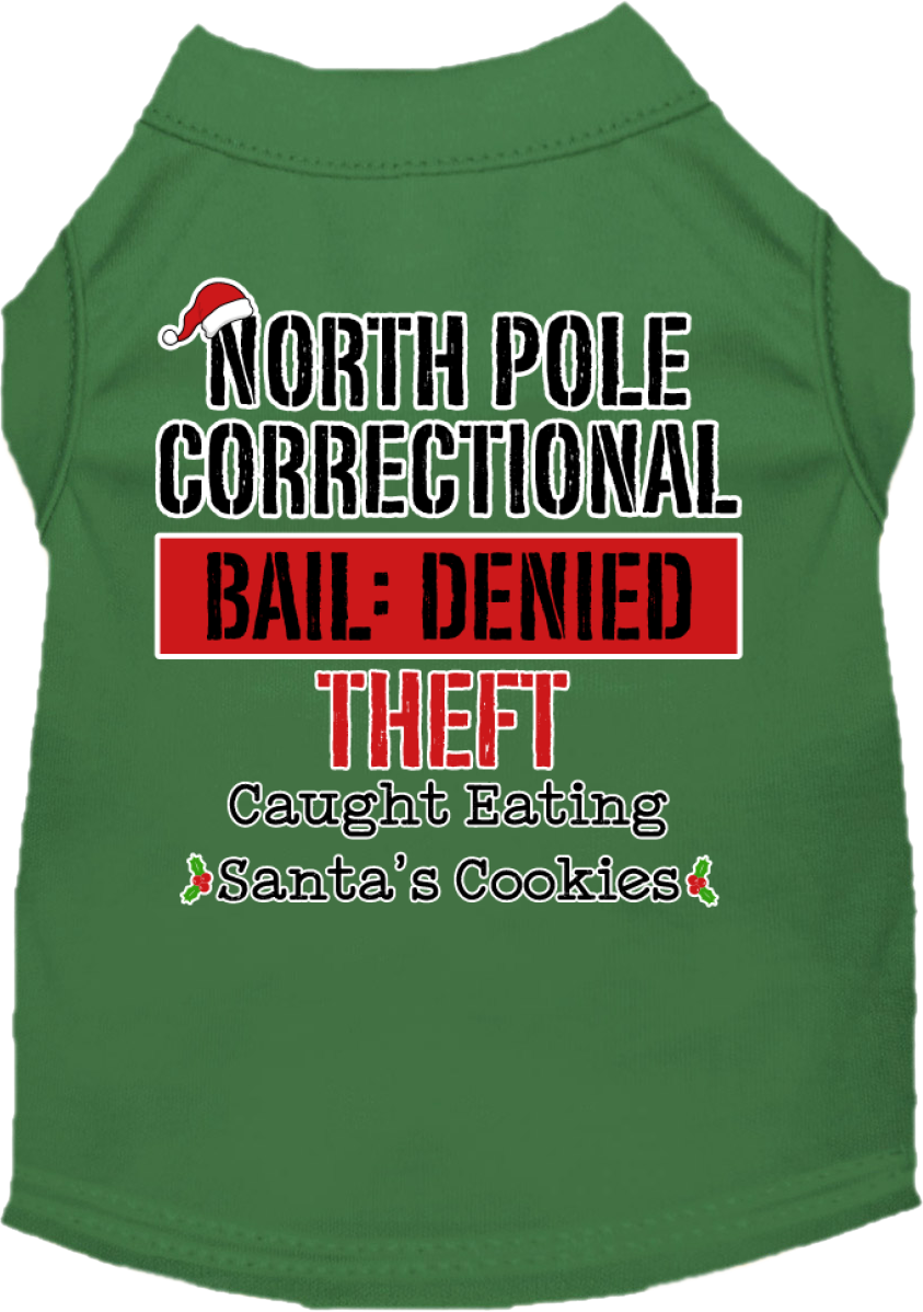 Christmas Pet Dog & Cat Shirt Screen Printed, "North Pole Correctional"