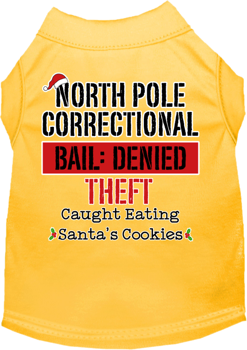 Christmas Pet Dog & Cat Shirt Screen Printed, "North Pole Correctional"