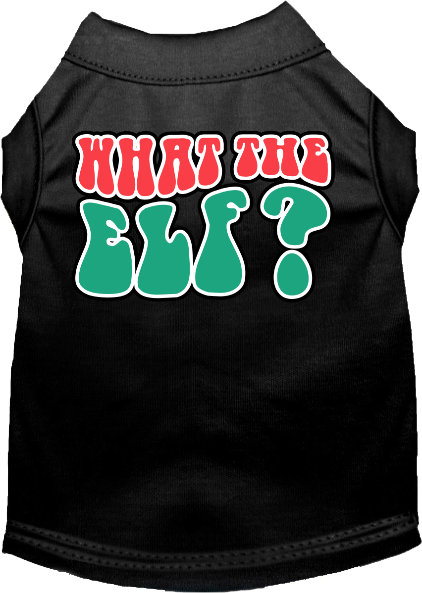 Christmas Pet Dog and Cat Shirt Screen Printed, "What The Elf"