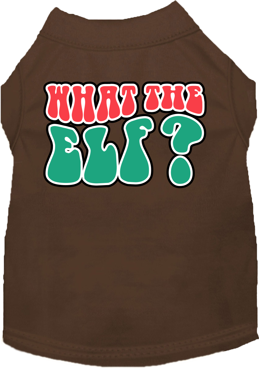 Christmas Pet Dog and Cat Shirt Screen Printed, "What The Elf"