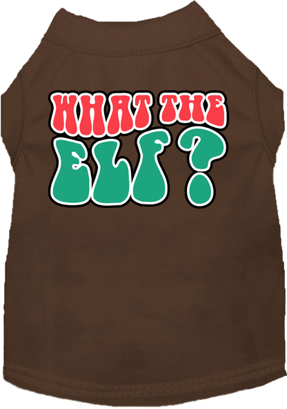 Christmas Pet Dog and Cat Shirt Screen Printed, "What The Elf"