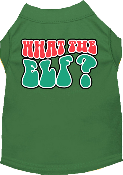 Christmas Pet Dog and Cat Shirt Screen Printed, "What The Elf"