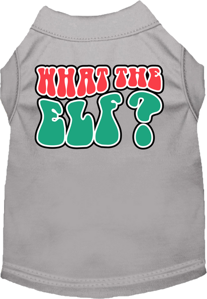 Christmas Pet Dog and Cat Shirt Screen Printed, "What The Elf"