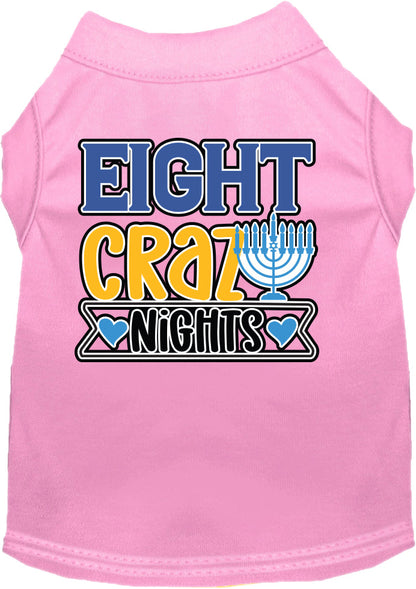 Camiseta para perros y gatos de Hanukkah con serigrafía "Eight Crazy Nights"