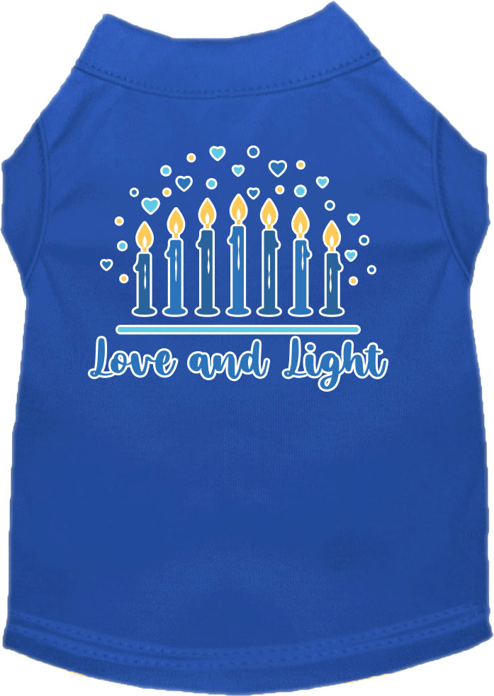 Camiseta para perros y gatos de Hanukkah con serigrafía "Love &amp; Light"