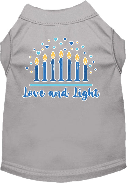 Camiseta para perros y gatos de Hanukkah con serigrafía "Love &amp; Light"