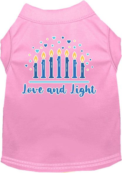 Camiseta para perros y gatos de Hanukkah con serigrafía "Love &amp; Light"