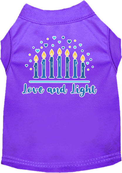 Camiseta para perros y gatos de Hanukkah con serigrafía "Love &amp; Light"