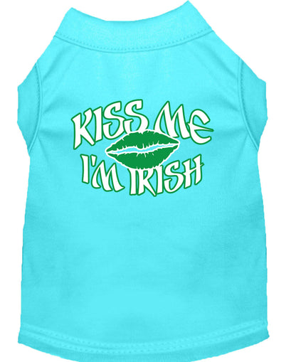 Pet Dog & Cat Shirt Screen Printed, "Kiss Me I'm Irish"