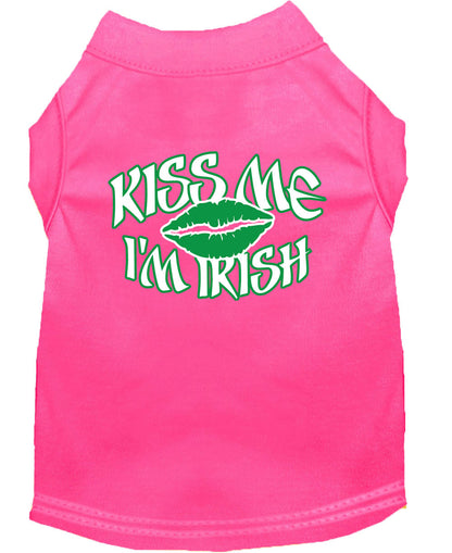 Pet Dog & Cat Shirt Screen Printed, "Kiss Me I'm Irish"