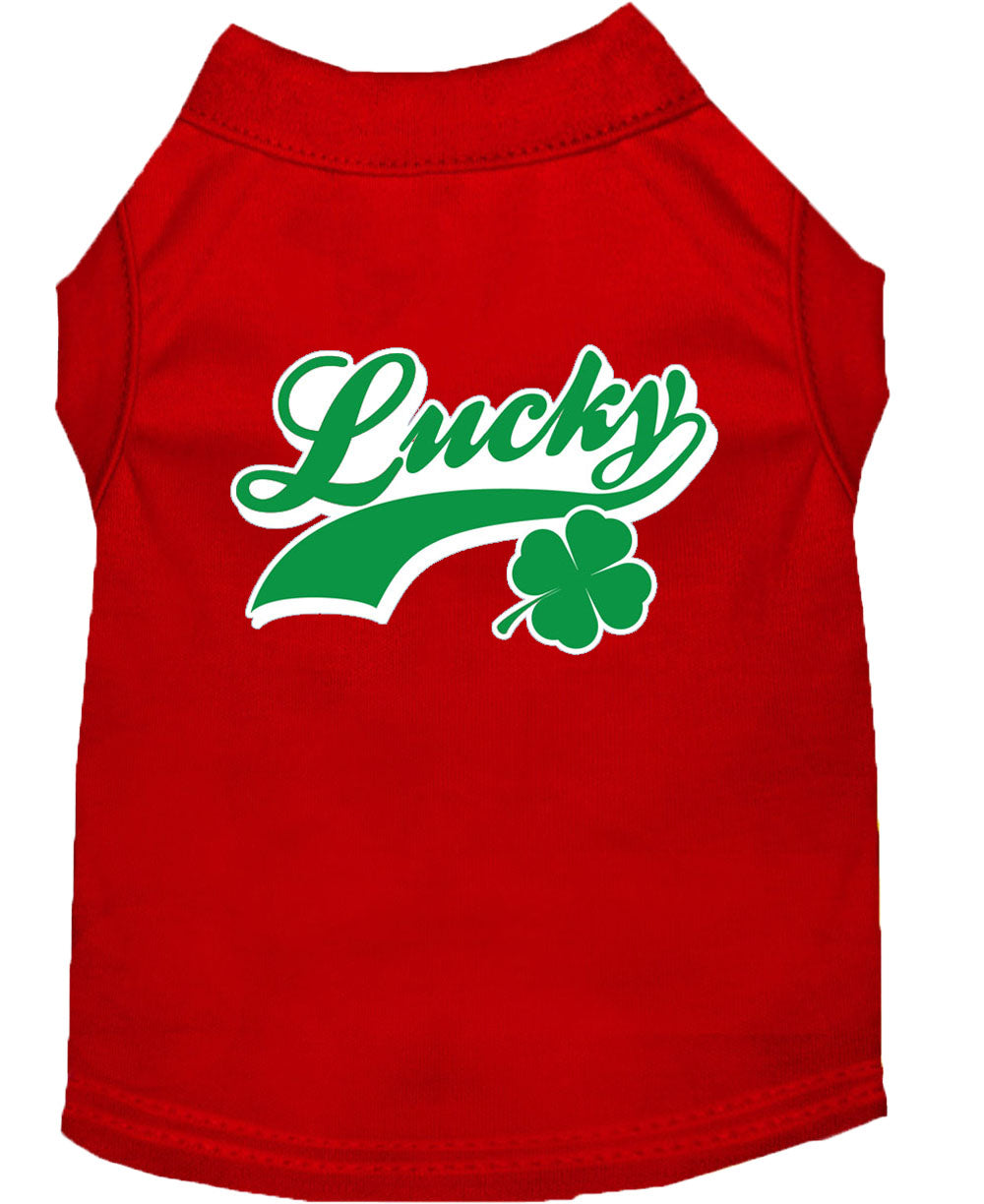 Camiseta para perros y gatos serigrafiada con el logo "Lucky Swoosh"