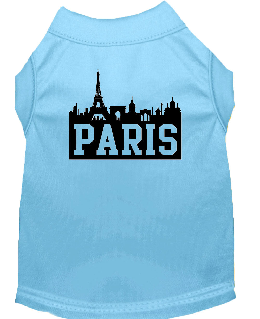 Pet Dog & Cat Shirt Screen Printed, "Paris Skyline"