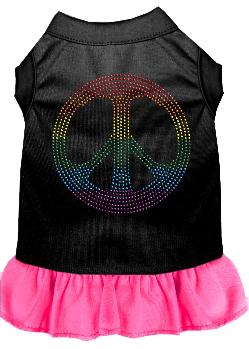 Vestido para perros y gatos con diamantes de imitación, "Rainbow Peace"