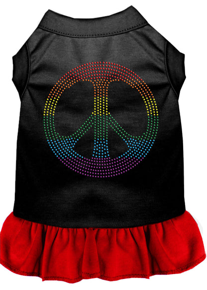 Vestido para perros y gatos con diamantes de imitación, "Rainbow Peace"