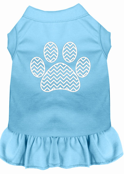 Pet Dog & Cat Dress Screen Printed, "Chevron Paw"