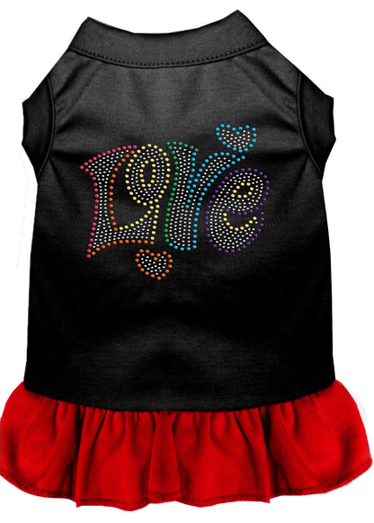 Rhinestone Pet Dog & Cat Dress Rhinestone, "Technicolor Love"