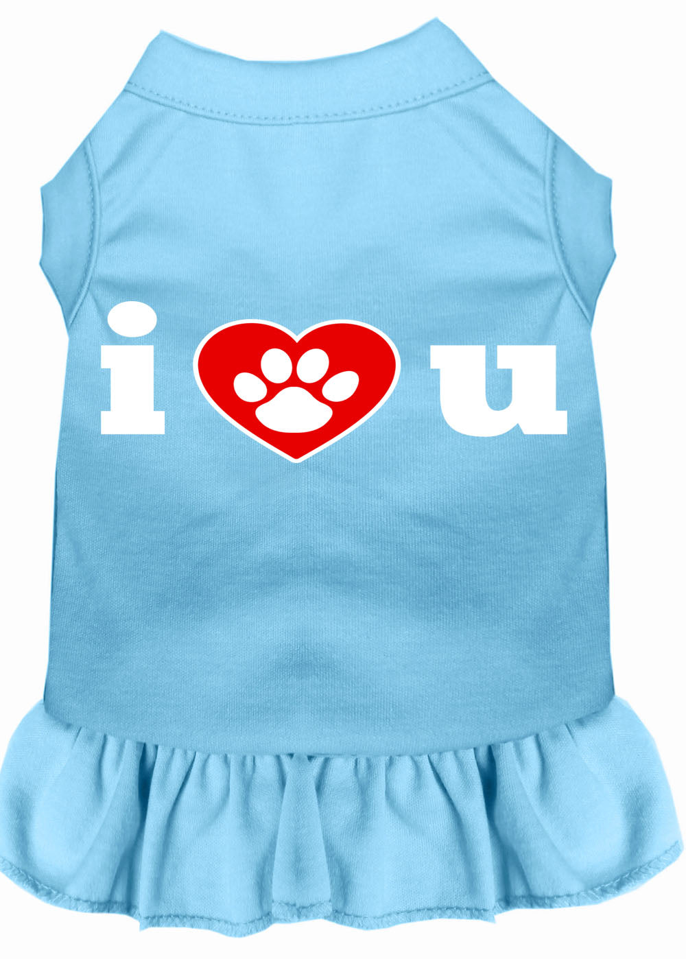 Dog Dress, Screen Printed, "I Heart You"