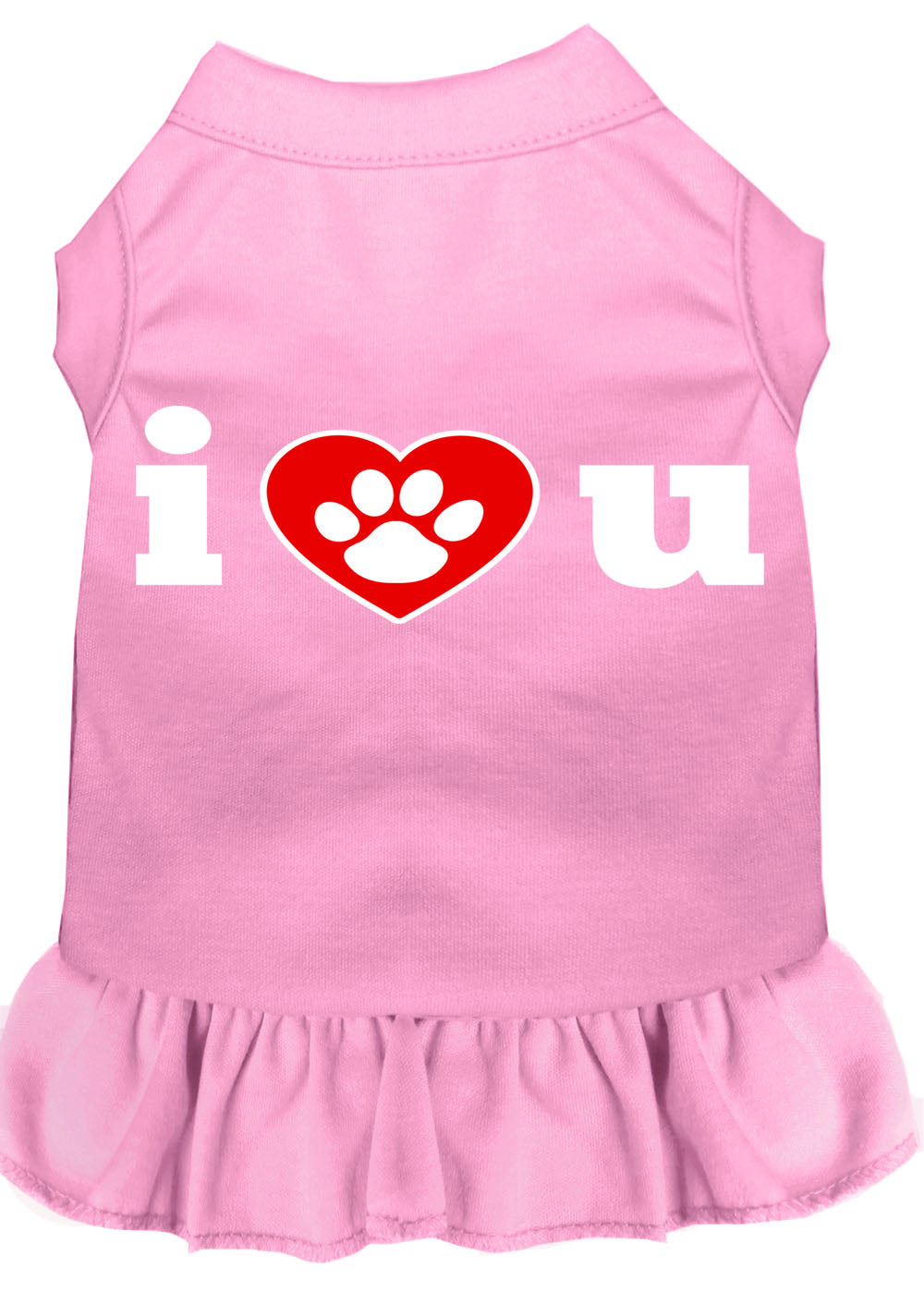 Dog Dress, Screen Printed, "I Heart You"