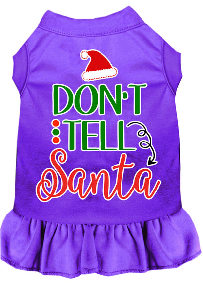 Christmas Pet Dog & Cat Dress Screen Printed, "Don't Tell Santa"