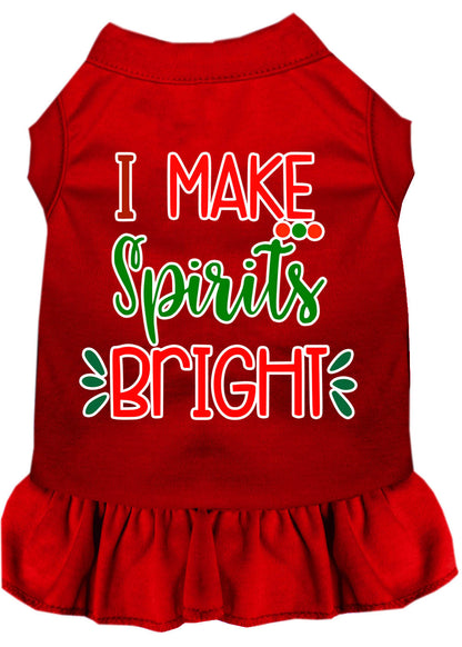 Christmas Pet Dog & Cat Dress Screen Printed, "I Make Spirits Bright"