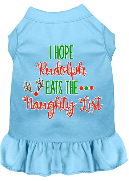 Christmas Pet Dog & Cat Dress Screen Printed, "I Hope Rudolph Eats The Naughty List"