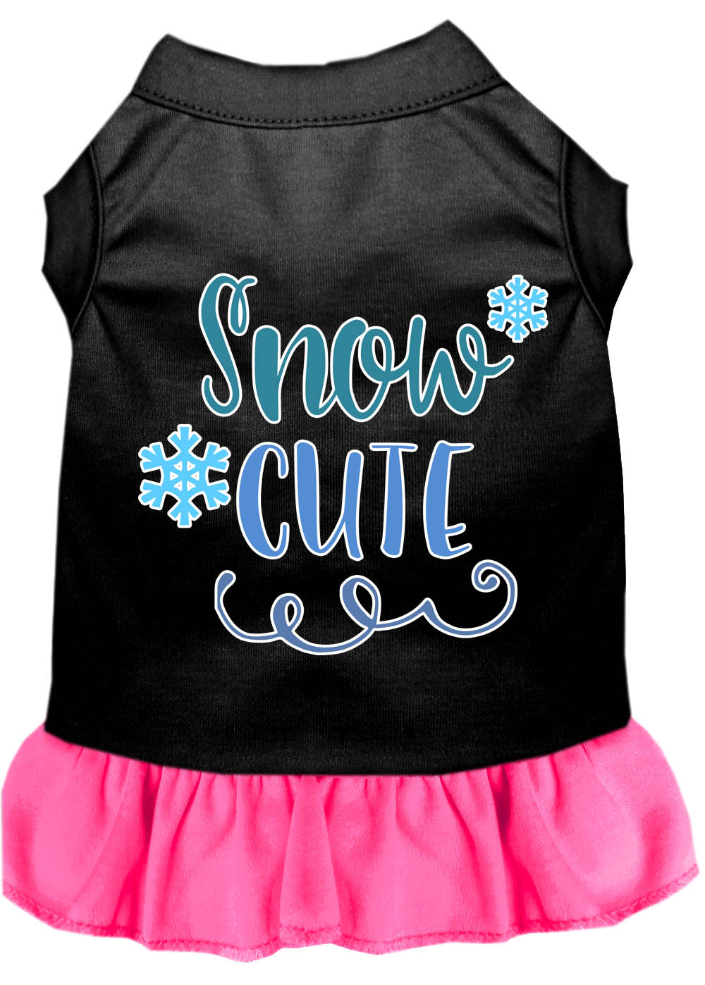 Dog Dress, Pet Dog & Cat Dress Screen Printed, "Snow Cute"