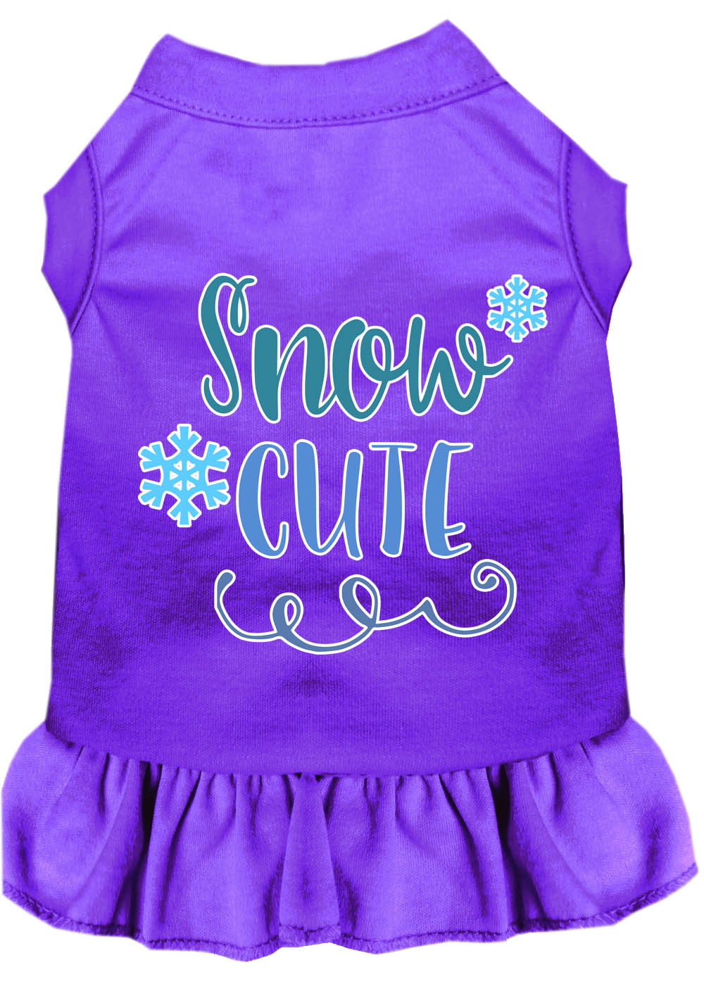 Dog Dress, Pet Dog & Cat Dress Screen Printed, "Snow Cute"