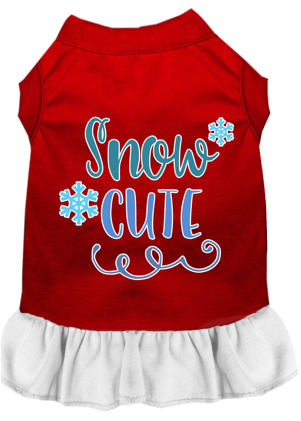 Dog Dress, Pet Dog & Cat Dress Screen Printed, "Snow Cute"