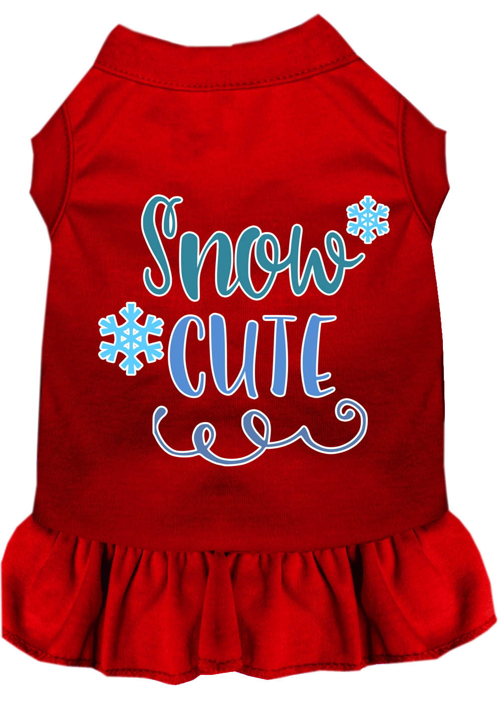 Dog Dress, Pet Dog & Cat Dress Screen Printed, "Snow Cute"