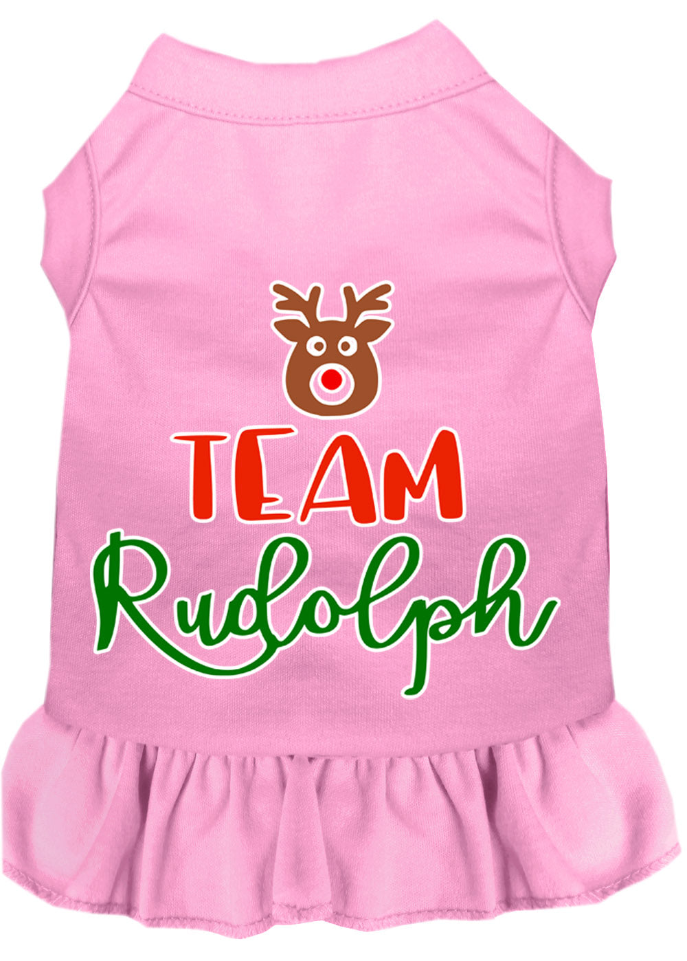 Christmas Pet Dog & Cat Dress Screen Printed, "Team Rudolph"