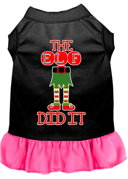 Christmas Pet Dog & Cat Dress Screen Printed, "The Elf Did It"