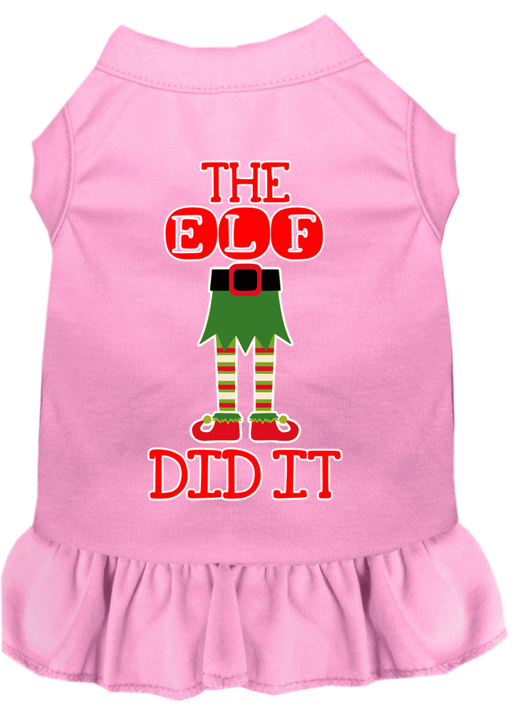 Christmas Pet Dog & Cat Dress Screen Printed, "The Elf Did It"