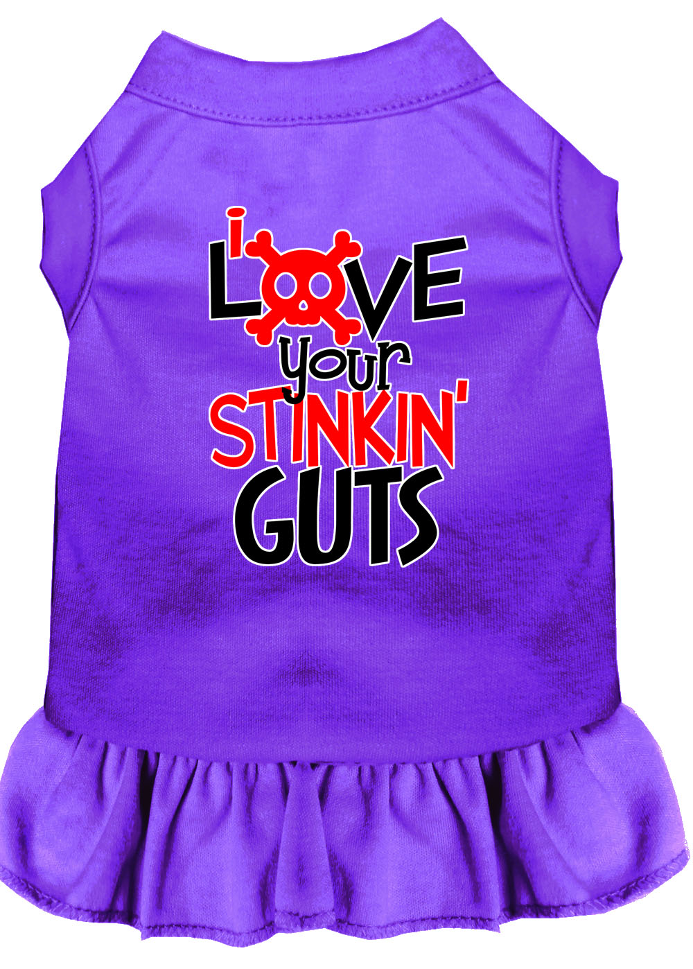 Dog Dress, Pet Dog & Cat Dress Screen Printed, "Love Your Stinkin Guts"