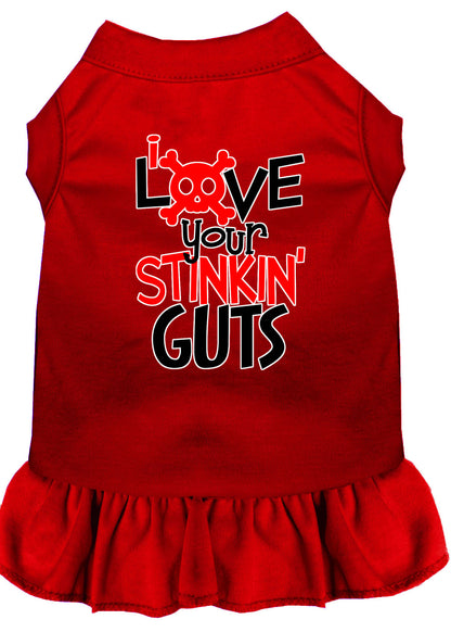 Dog Dress, Pet Dog & Cat Dress Screen Printed, "Love Your Stinkin Guts"