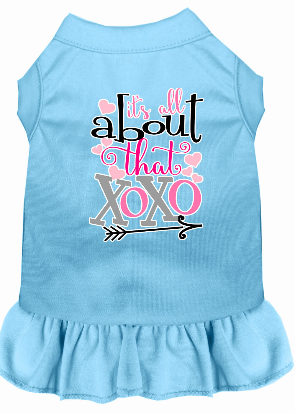 Vestido para perros, vestido para perros y gatos con serigrafía "All About That XOXO"