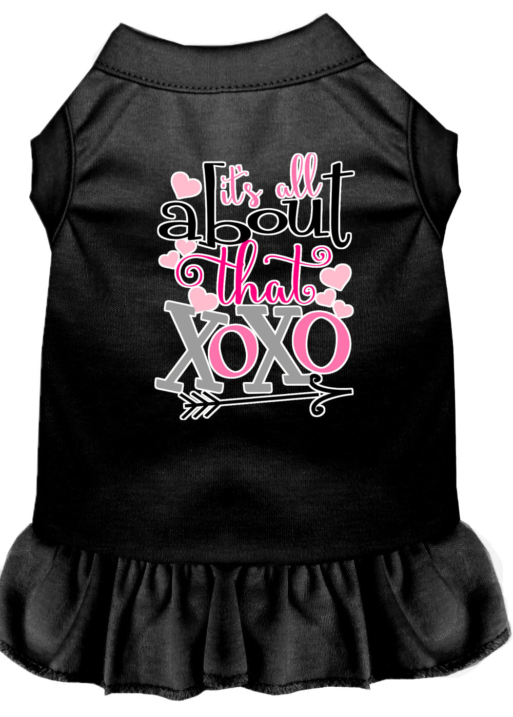 Vestido para perros, vestido para perros y gatos con serigrafía "All About That XOXO"