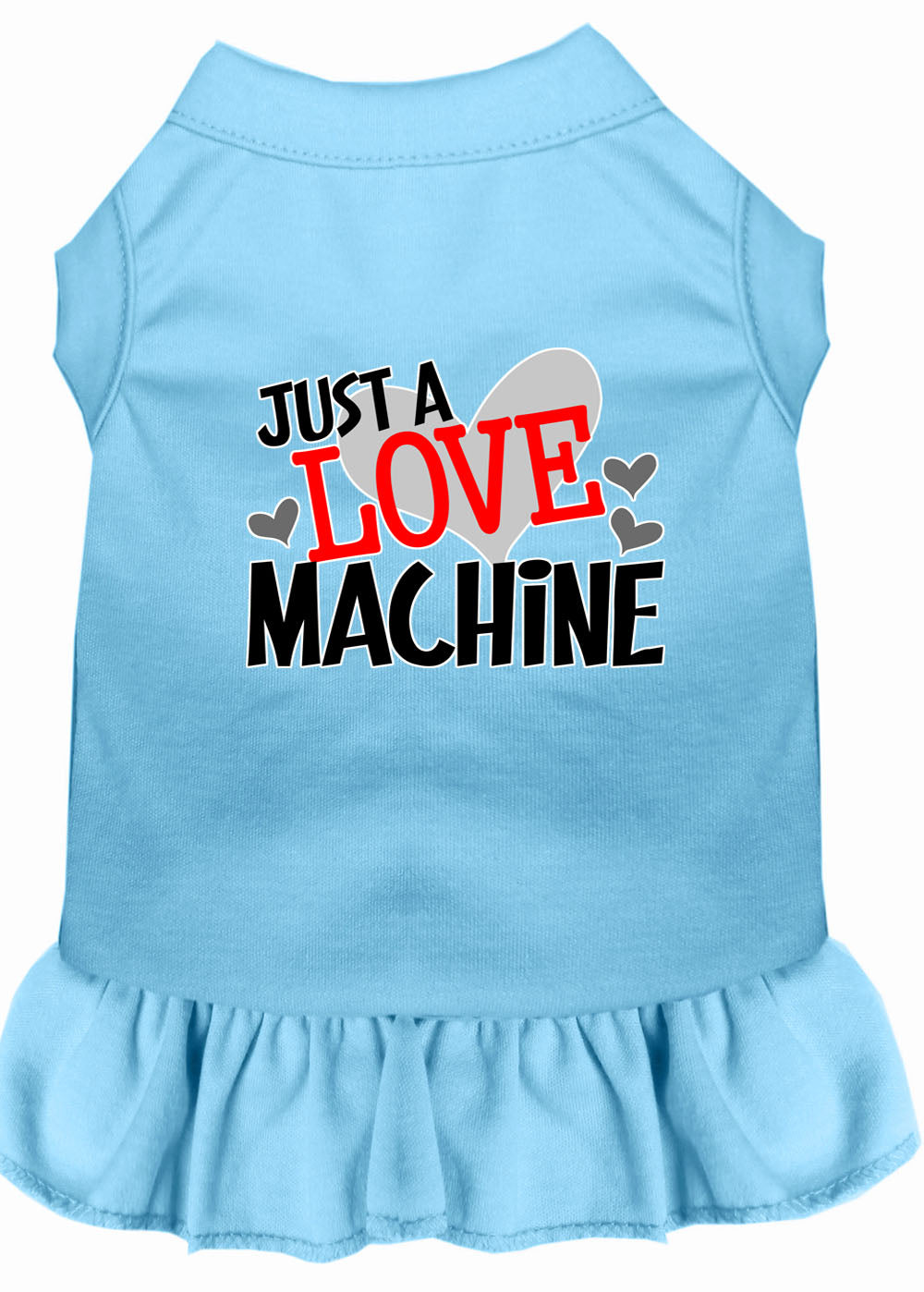 Dog Dress, Pet Dog & Cat Dress Screen Printed, "Just A Love Machine"