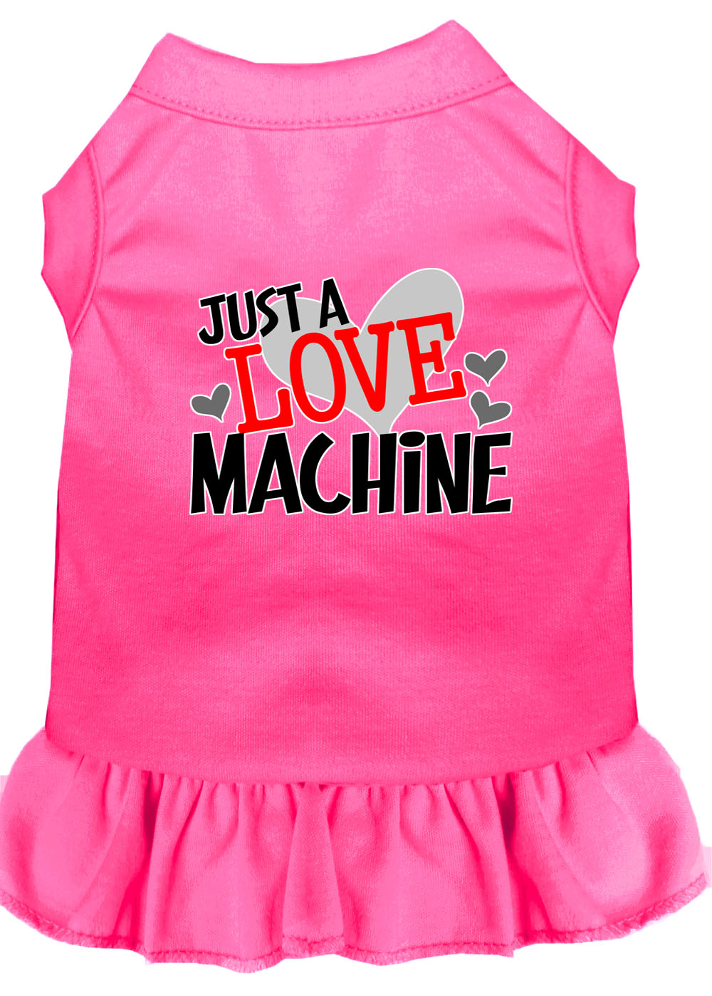 Dog Dress, Pet Dog & Cat Dress Screen Printed, "Just A Love Machine"