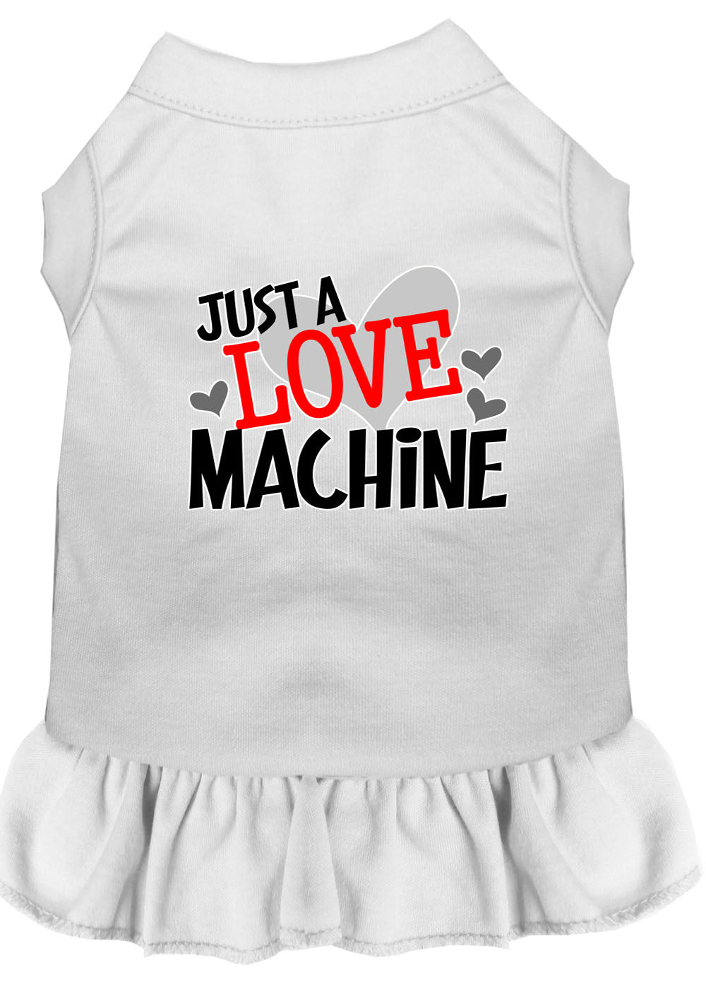 Dog Dress, Pet Dog & Cat Dress Screen Printed, "Just A Love Machine"