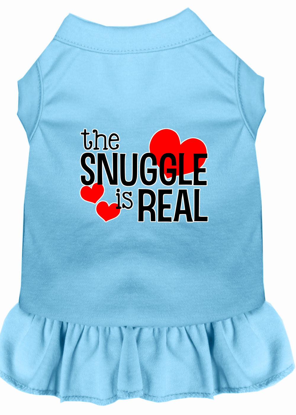 Dog Dress, Pet Dog & Cat Dress Screen Printed, "The Snuggle Is Real"