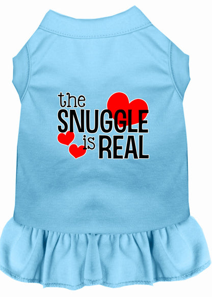 Dog Dress, Pet Dog & Cat Dress Screen Printed, "The Snuggle Is Real"