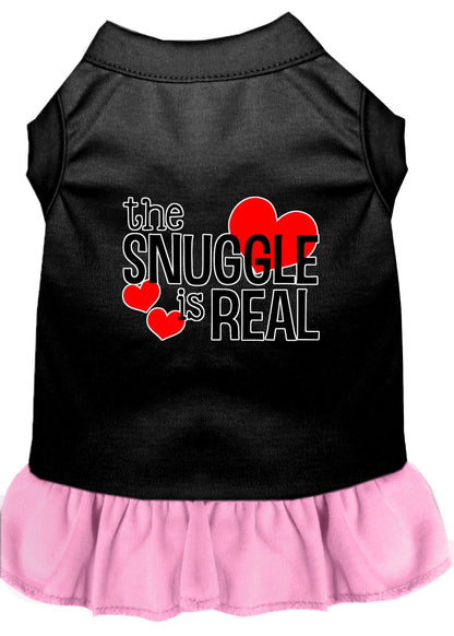 Dog Dress, Pet Dog & Cat Dress Screen Printed, "The Snuggle Is Real"