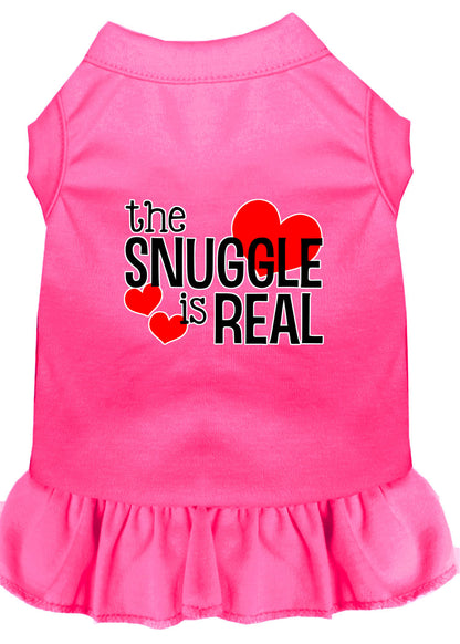 Dog Dress, Pet Dog & Cat Dress Screen Printed, "The Snuggle Is Real"