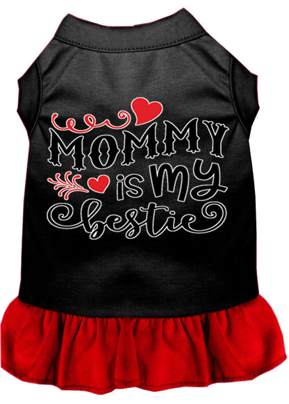 Pet Dog & Cat Dress Screen Printed, "Mommy Is My Bestie"