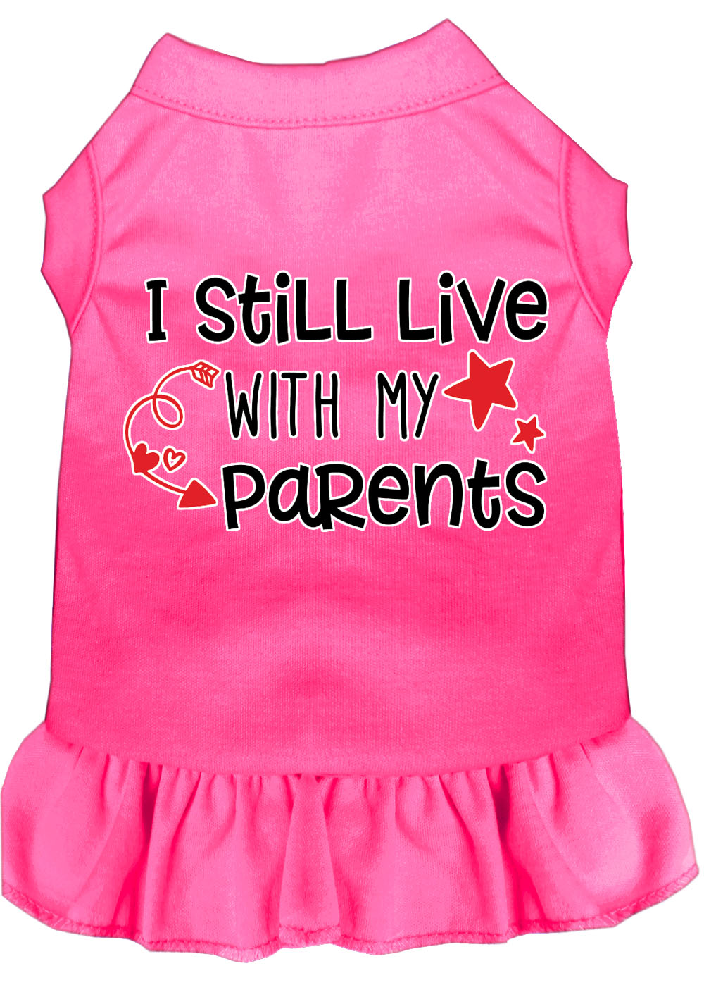 Dog Dress, Pet Dog & Cat Dress Screen Printed, "I Still Live With My Parents"