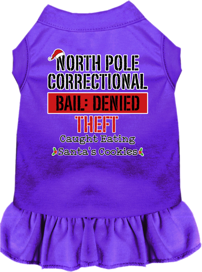 Christmas Pet, Dog and Cat Dress Screen Printed, "North Pole Correctional"