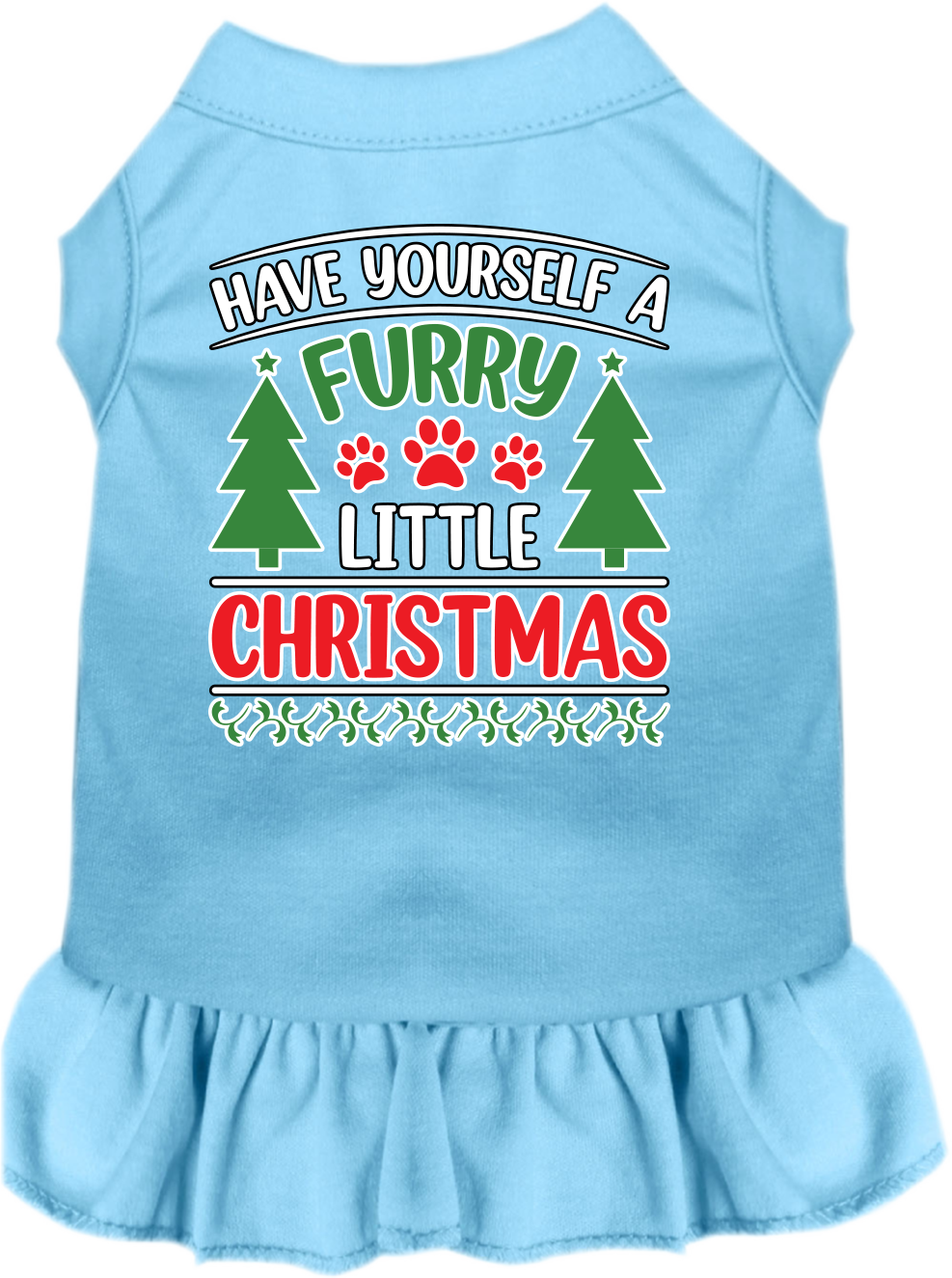 Christmas Pet, Dog and Cat Dress Screen Printed, "Have Yourself A Furry Little Christmas"