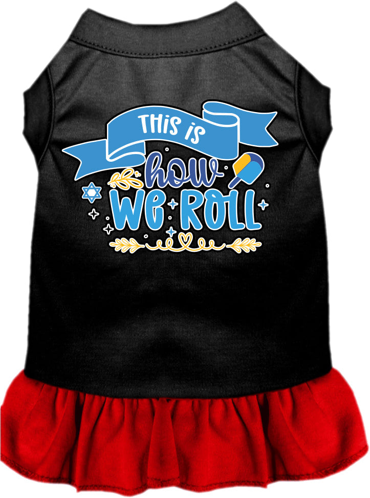 Vestido para mascotas, perros y gatos de Hanukkah serigrafiado con la frase "This Is How We Roll"