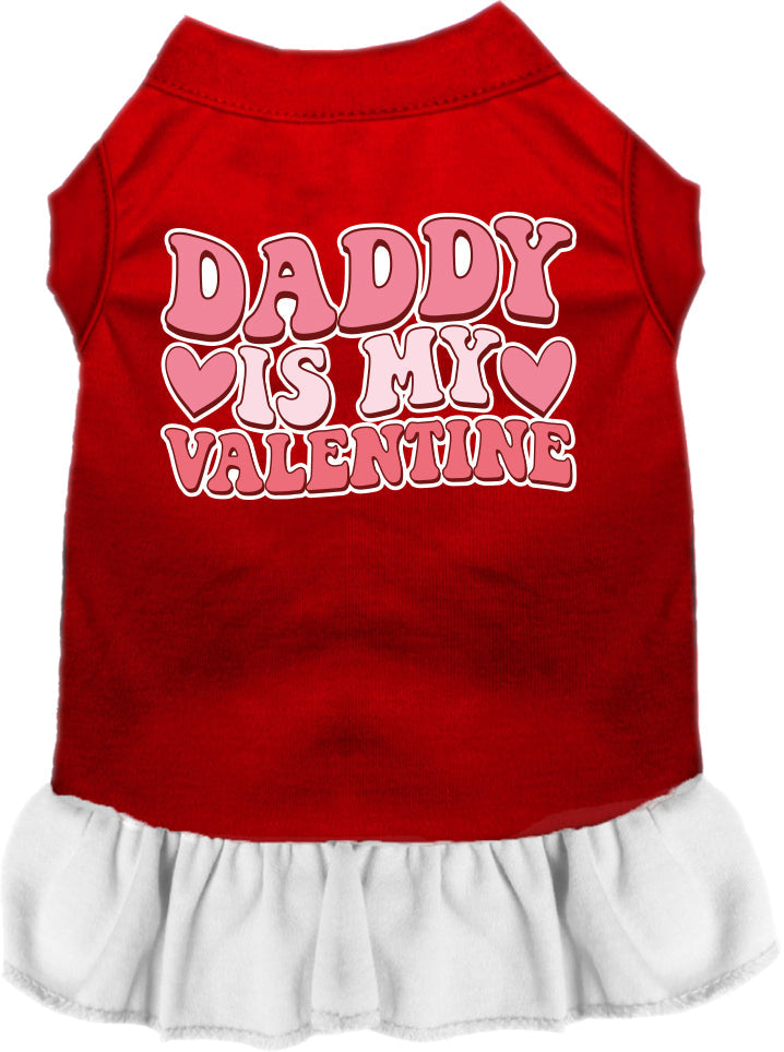 Vestido con estampado de mascotas para perros y gatos "Daddy Is My Valentine"